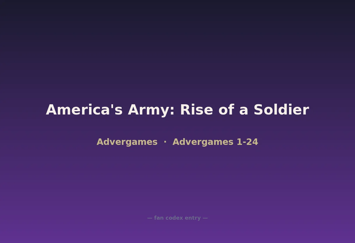 America's Army: Rise of a Soldier